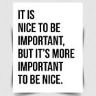 but more important to be Nice METAL SIGN PLAQUE Funny inspirational quote