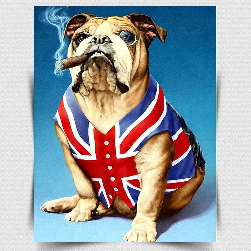 BRITISH BULLDOG UNION JACK SIGN METAL PLAQUE Vintage Retro Print Man Cave Shed