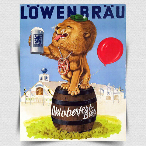 SIGN METAL PLAQUE Lowenbrau GERMAN BEER Retro Vintage poster Advert oktoberfest