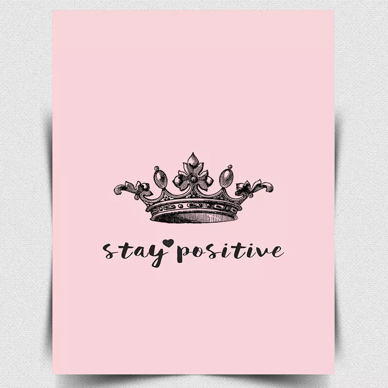 STAY POSITIVE Pink METAL SIGN PLAQUE inspirational good vibes quote saying