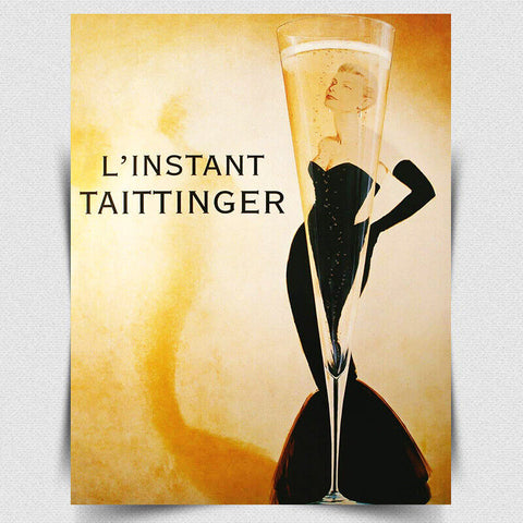 L'INSTANT TAITTINGER champagne Advert METAL SIGN WALL PLAQUE bar man cave