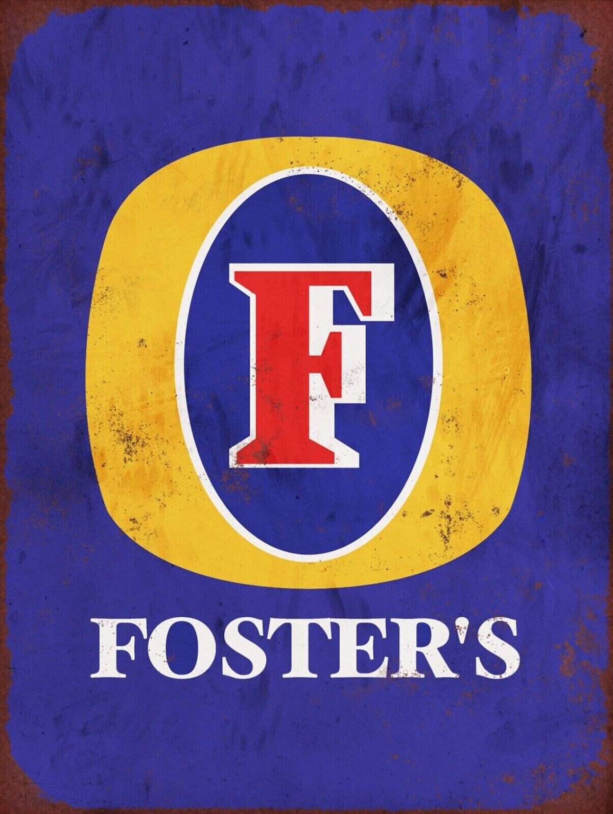 FOSTERS BEER PLAQUE SIGN METAL print poster retro Advert Bar Man cave Shed bar