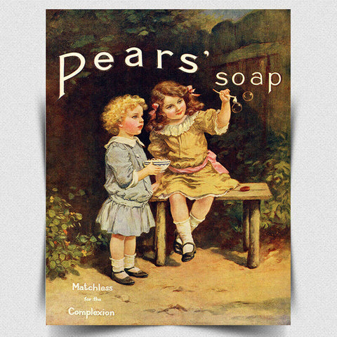 METAL SIGN WALL PLAQUE PEARS SOAP Bubbles Vintage Retro BATHROOM Toilet print