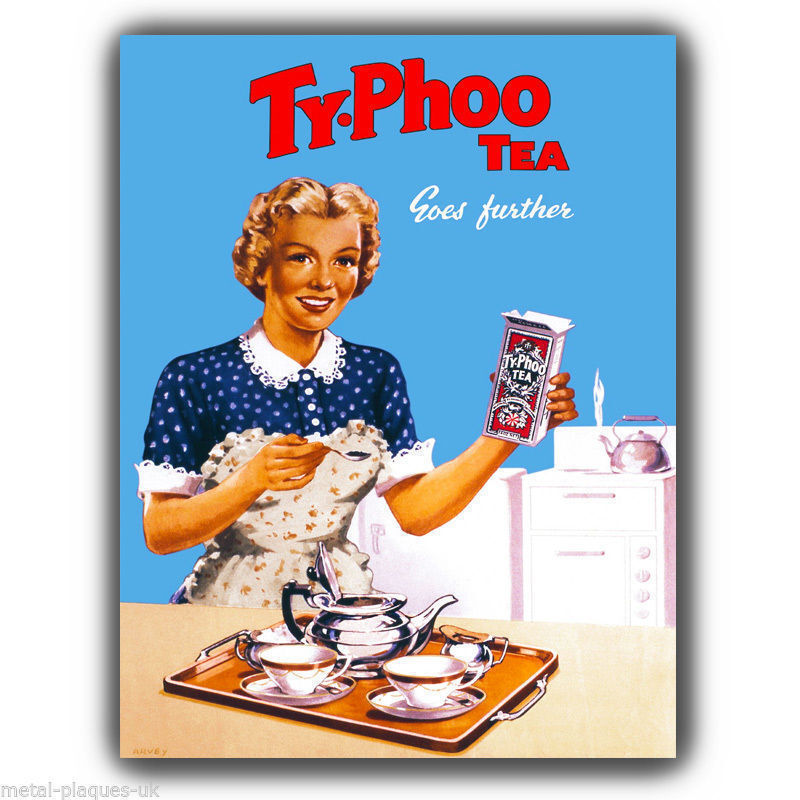 SIGN METAL WALL PLAQUE Typhoo Tea Vintage Retro poster kitchen A3 420 x 297mm