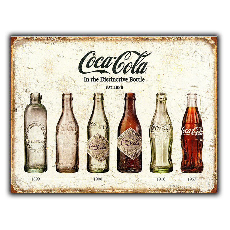 Coke SIGN METAL WALL PLAQUE Coca Cola In Bottles Retro poster Advert PUB BAR