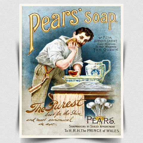 PEARS SOAP SIGN METAL PLAQUE Vintage Bathroom Toilet Kitchen Barbers Advert art