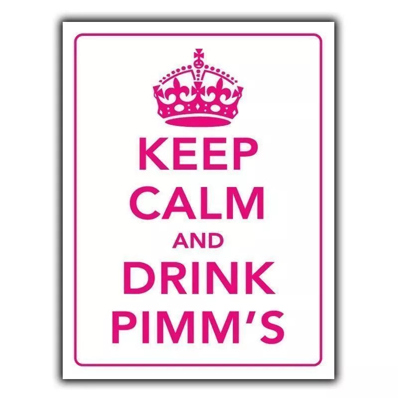 KEEP CALM AND DRINK PIMM'S METAL SIGN WALL PLAQUE poster art print hanging