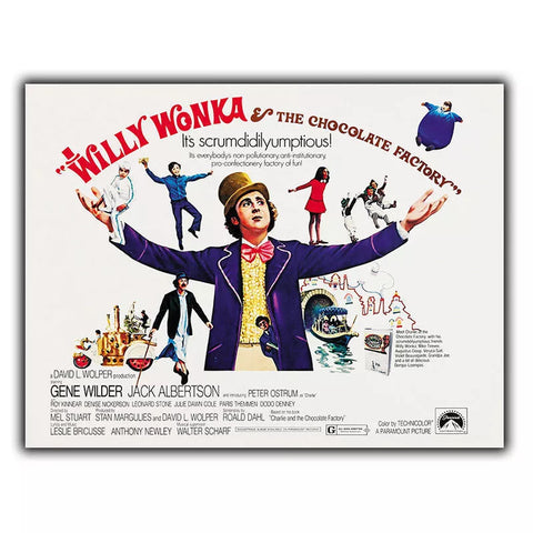 Willy Wonka Charlie Chocolate Factory METAL SIGN WALL PLAQUE Film Advert poster