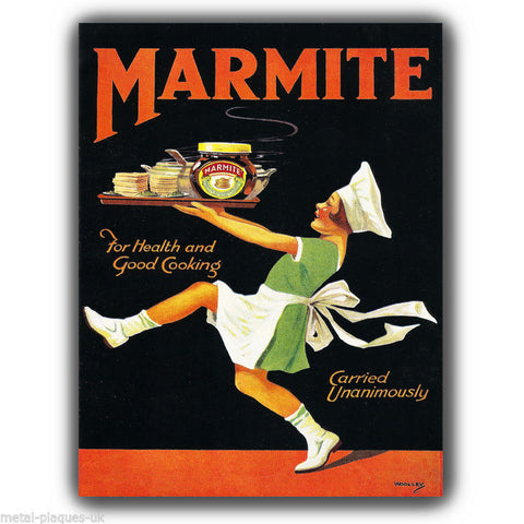 SIGN METAL WALL PLAQUE MARMITE Vintage Retro poster print Size: 420 x 297mm A3