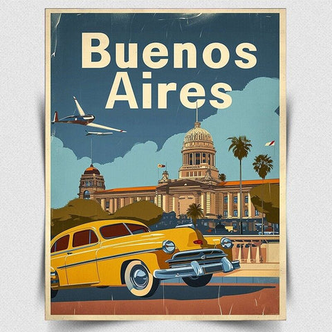 SIGN METAL WALL PLAQUE BUENOS AIRES Argentina Retro Vintage poster advert print