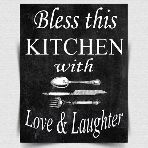 Bless this House With Love Laughter METAL SIGN WALL PLAQUE vintage style kitchen