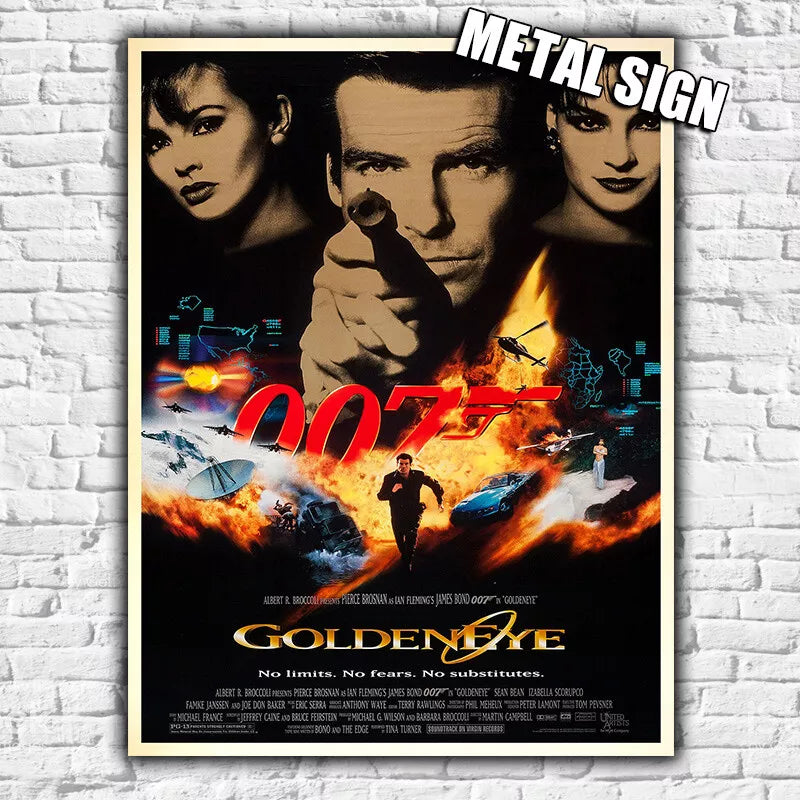 James Bond Goldeneye - METAL WALL PLAQUE SIGN Film Movie poster print