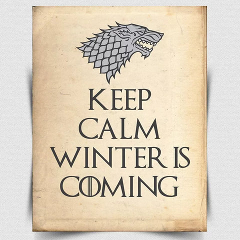 Keep Calm Winter is Coming Stark GAME OF THRONES SIGN METAL WALL PLAQUE poster