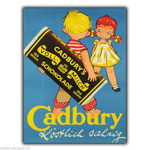 CADBURY GERMAN METAL SIGN WALL PLAQUE PRINT Retro Vintage poster Advert 1920's