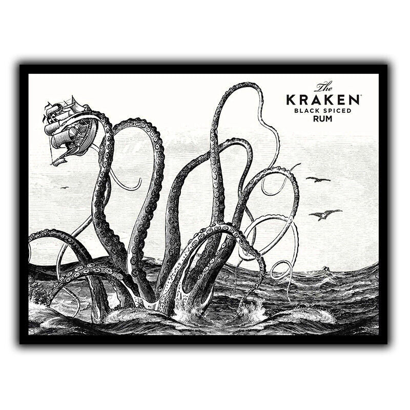 KRAKEN RUM SIGN METAL WALL PLAQUE kitchen bar cafe decor man cave wall sign