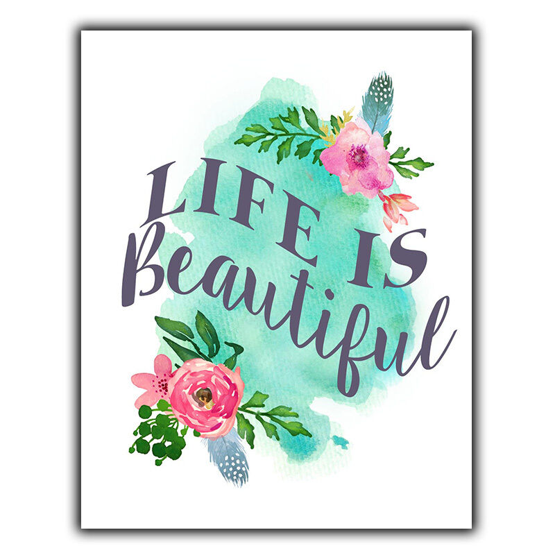 LIFE IS BEAUTIFUL SIGN METAL PLAQUE print inspiration art home decor