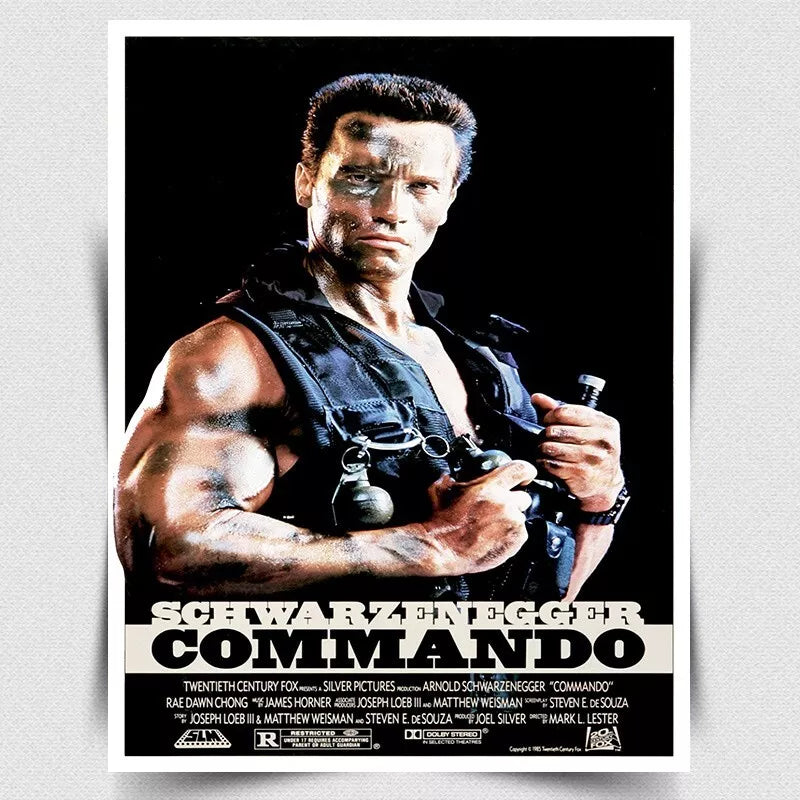 COMMANDO METAL SIGN WALL PLAQUE Film Movie poster print man cave cinema room