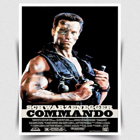 COMMANDO METAL SIGN WALL PLAQUE Film Movie poster print man cave cinema room