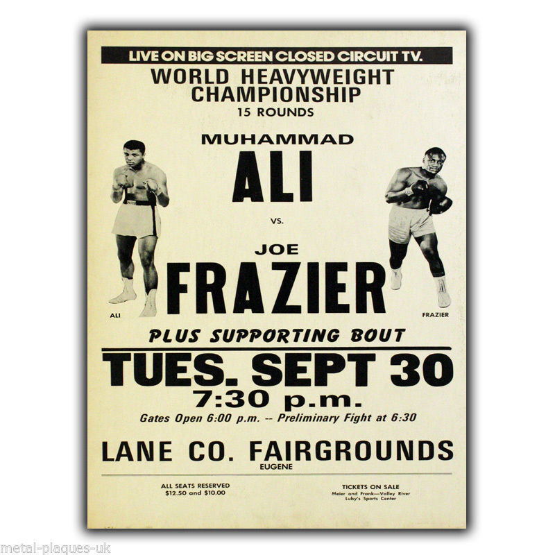 SIGN METAL PLAQUE Muhammad Ali vs. Joe Frazier Vintage poster picture print