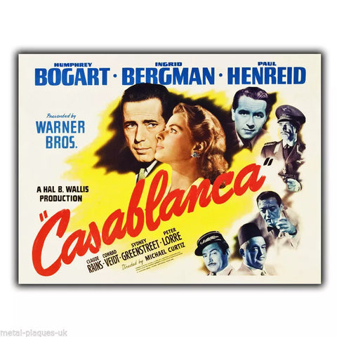 SIGN METAL PLAQUE CASABLANCA Film Movie Advert poster print picture