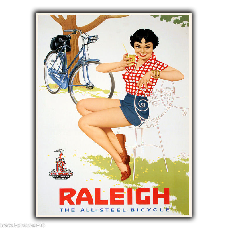 Raleigh Bicycles Bikes Vintage Retro poster art print nostalgic kitsch picture