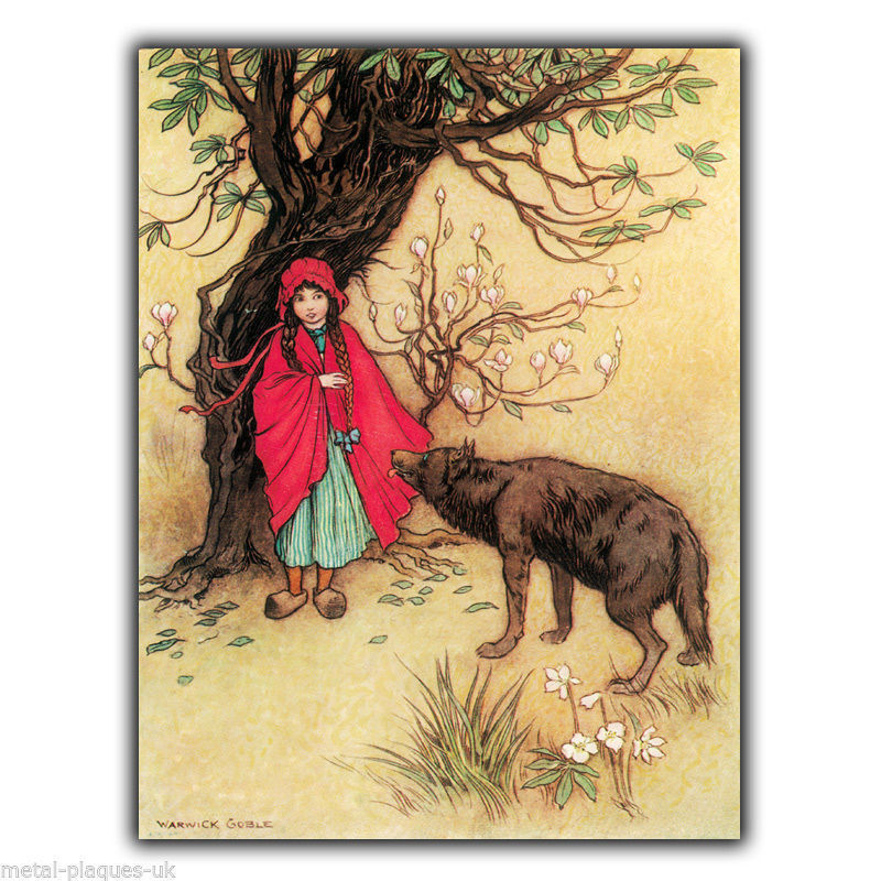 Little Red Riding Hood - SIGN METAL WALL PLAQUE Childrens Play Room Nursery