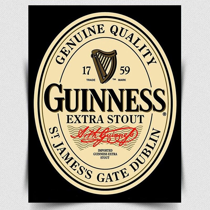 GUINNESS EXTRA STOUT Vintage Advert METAL WALL SIGN PLAQUE Kitchen Cafe Bar Pub