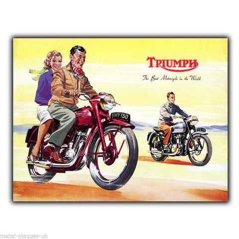 Triumph The Best Motorcycle Retro Vintage Advert SIGN METAL PLAQUE art print