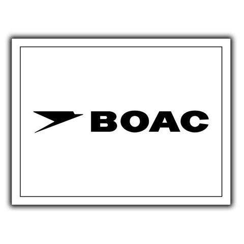 BOAC SIGN METAL PLAQUE British Overseas Airways Corporation poster print