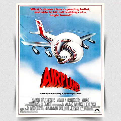 AIRPLANE SIGN METAL PLAQUE Film Movie poster Cinema Room Memorabilia Man Cave