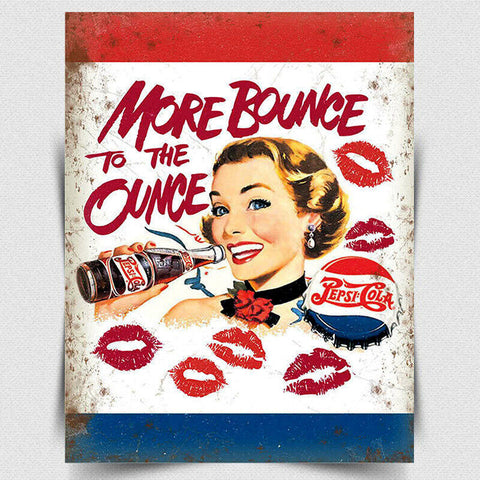 METAL SIGN WALL PLAQUE PEPSI Cola Retro Vintage Bar art poster Advert Coke 1950s