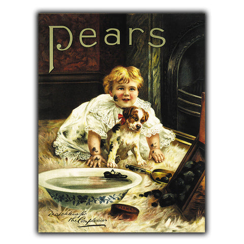 PEARS SOAP SIGN METAL WALL PLAQUE Vintage Bathroom Kitchen Advert A3 420 x 297mm