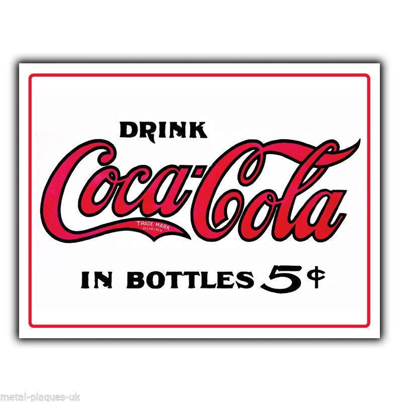 SIGN METAL WALL PLAQUE DRINK COCO-COLA In Bottles Vintage Old poster art picture