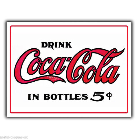 SIGN METAL WALL PLAQUE DRINK COCO-COLA In Bottles Vintage Old poster art picture