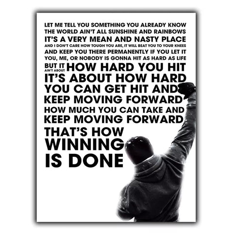 ROCKY BALBOA QUOTE ART - METAL SIGN WALL PLAQUE Inspirational wise words print