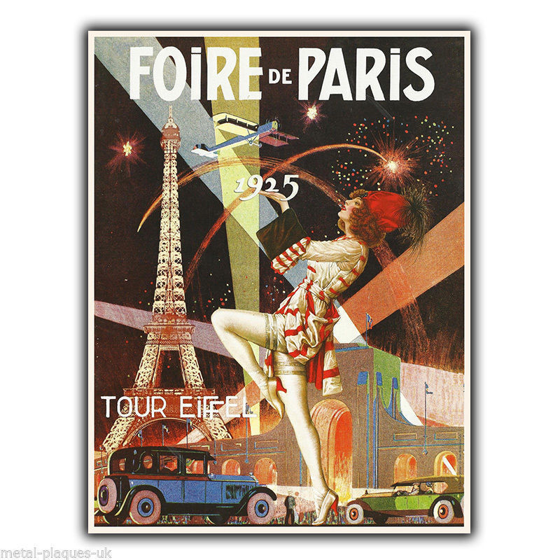 PARIS FAIR/EXPOSITION Vintage Retro Advert METAL WALL SIGN PLAQUE poster print