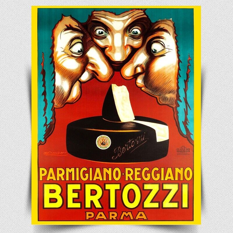 PARMIGIANO Reggiano BERTOZZI SIGN METAL PLAQUE PRINT Retro Vintage poster Advert