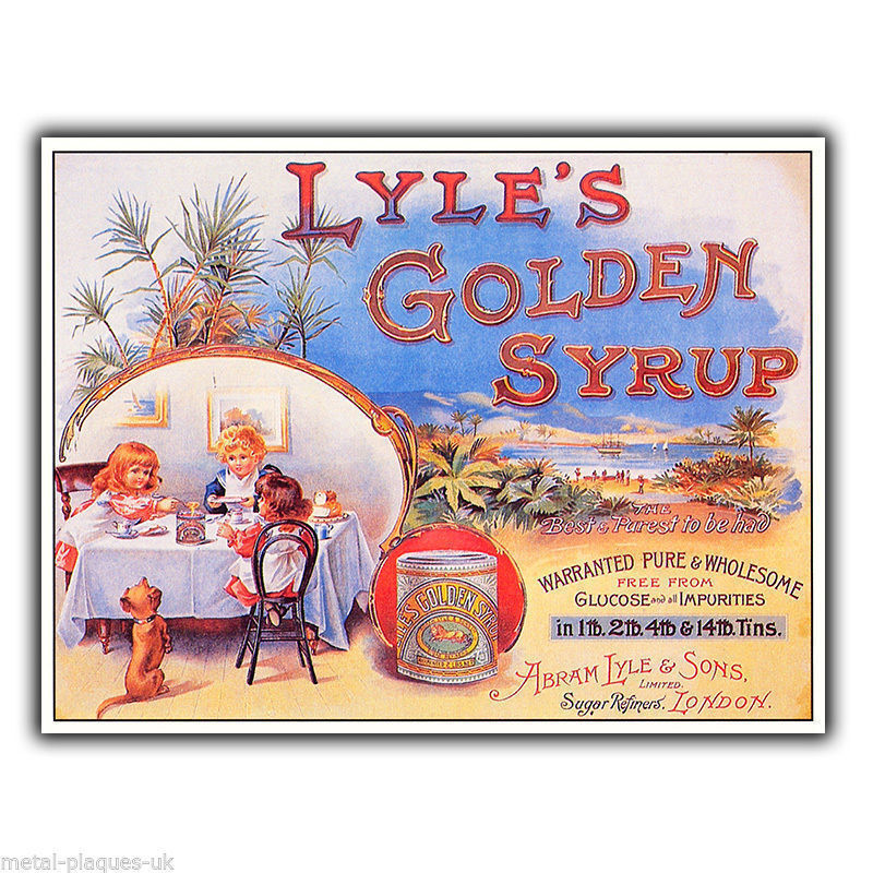 LYLES GOLDEN SYRUP SIGN METAL PLAQUE PRINT Retro Vintage poster Advert