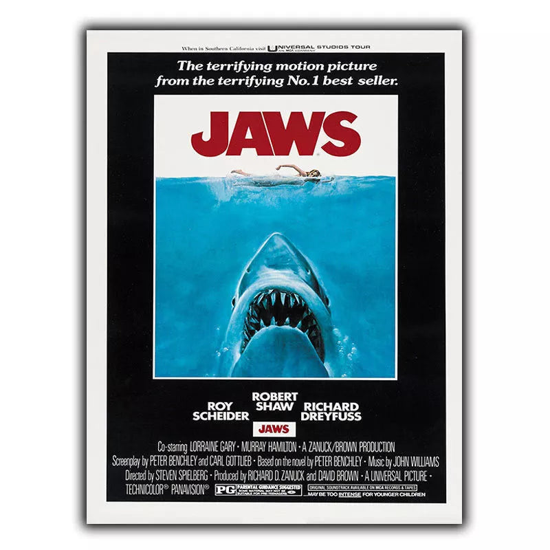 JAWS 1975 SIGN METAL PLAQUE Retro Film Movie Advert poster print decor