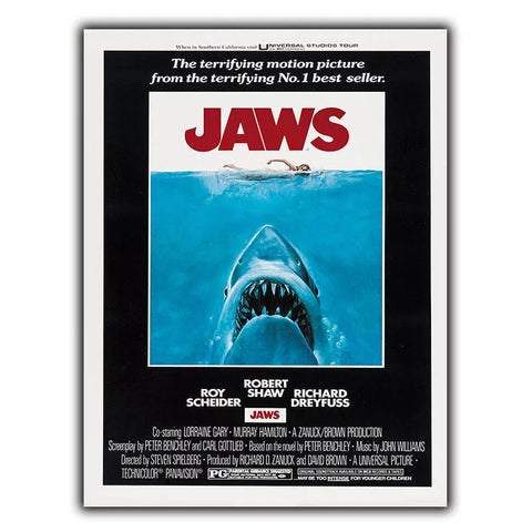 JAWS 1975 SIGN METAL PLAQUE Retro Film Movie Advert poster print decor