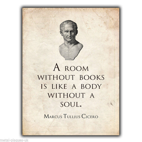 SIGN METAL WALL PLAQUE Cicero Tully Roman Philosophy Book Quote print poster