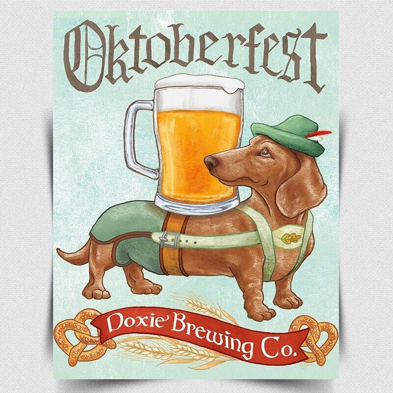 SIGN METAL PLAQUE Dachshund GERMAN BEER Retro Vintage poster Advert oktoberfest