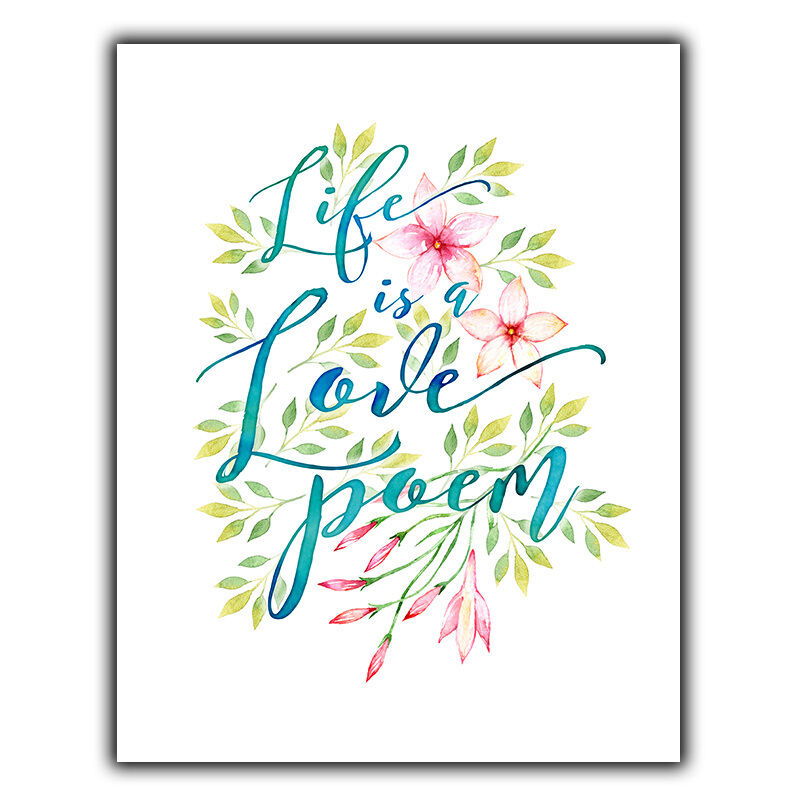 LIFE IS A LOVE POEM SIGN METAL PLAQUE print inspiration art home decor