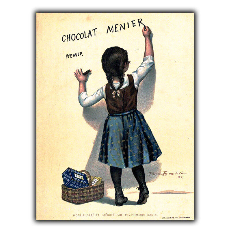 METAL SIGN WALL PLAQUE CHOCOLAT MENIER French Retro Vintage Shabby Chic Print