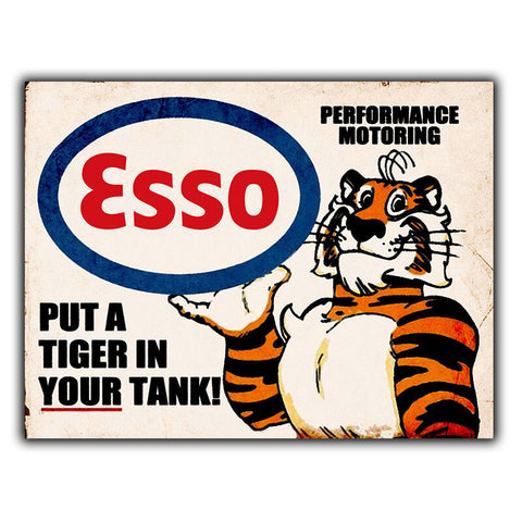 Esso Oil SIGN METAL WALL PLAQUE Retro Advert man cave garage A3 420 x 297 mm