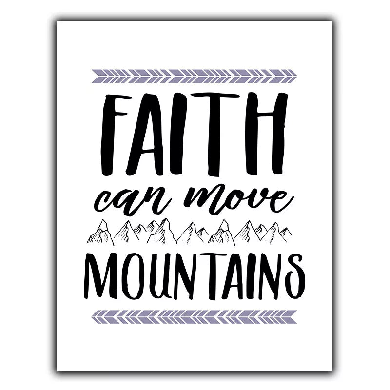 FAITH CAN MOVE MOUNTAINS METAL PRINT PLAQUE WALL SIGN Inspirational quote