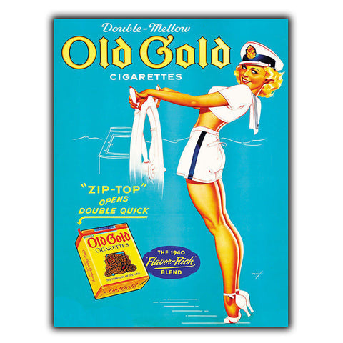 OLD GOLD CIGARETTES SIGN METAL PLAQUE Vintage Bar/Kitchen Advert art print