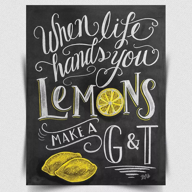 WHEN LIFE HANDS YOU LEMONS METAL SIGN WALL PLAQUE funny Alcohol Bar Man Cave