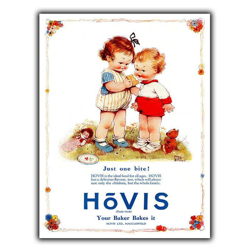 HOVIS BREAD Vintage Advert METAL WALL SIGN PLAQUE Kitchen Size: 420 x 297 mm A3