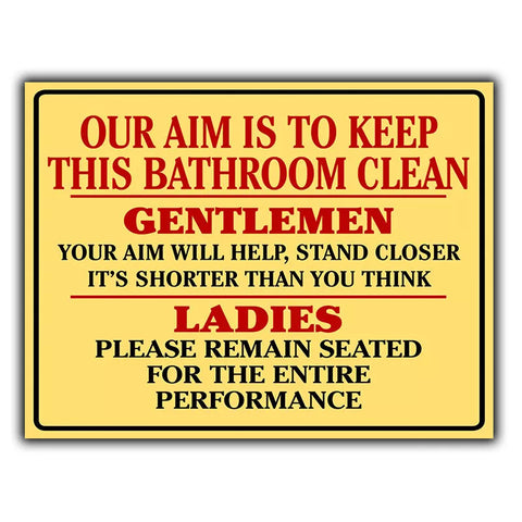 KEEP BATHROOM CLEAN Vintage Retro Toilet METAL SIGN WALL DOOR PLAQUE humorous